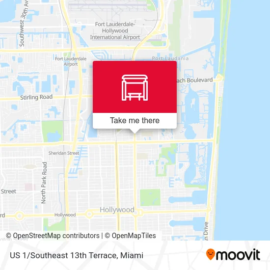 US 1/Southeast 13th Terrace map