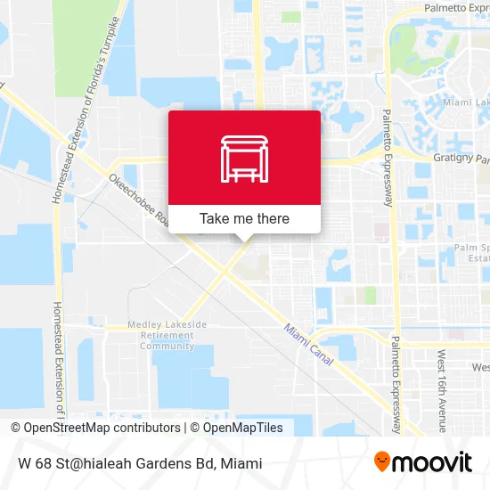 W 68 St@hialeah Gardens Bd map