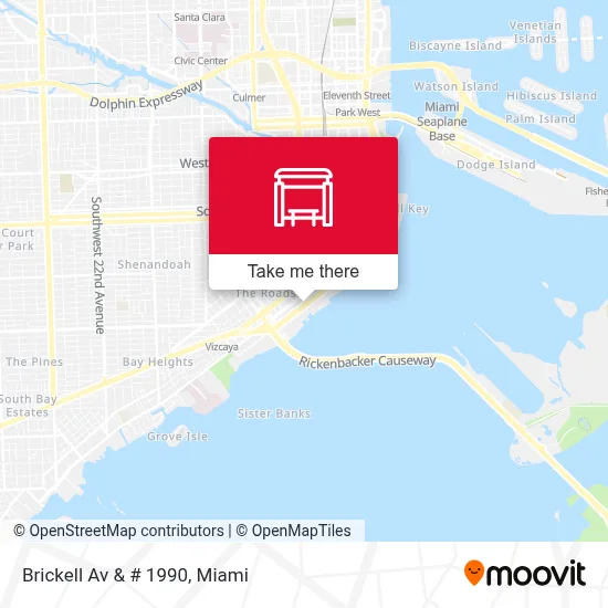 Brickell Av & # 1990 map