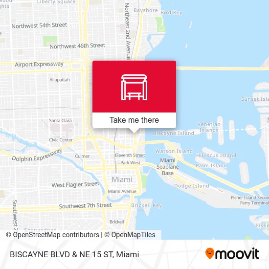 BISCAYNE BLVD & NE 15 ST map