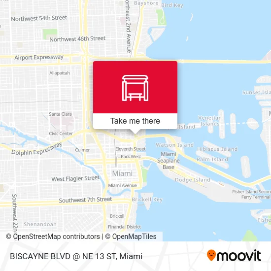BISCAYNE BLVD @ NE 13 ST map