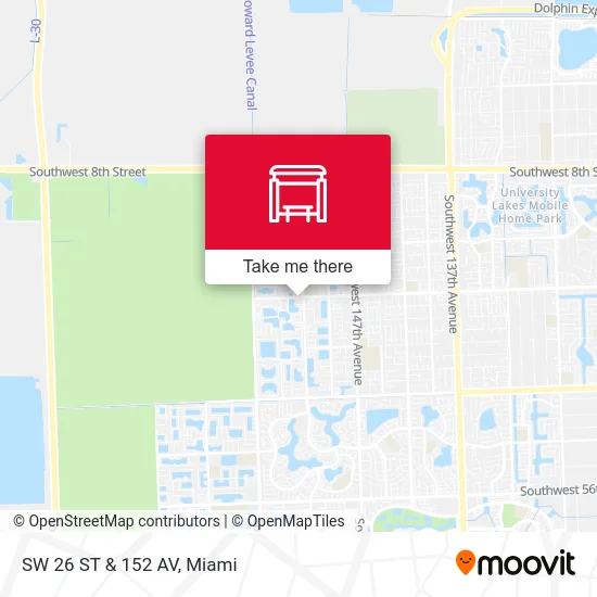 SW 26 ST & 152 AV map