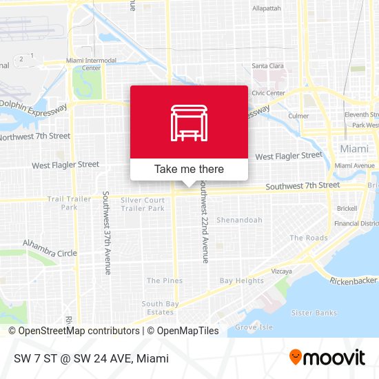 SW 7 ST @ SW 24 AVE map