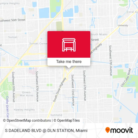 Mapa de S DADELAND BLVD @ DLN STATION