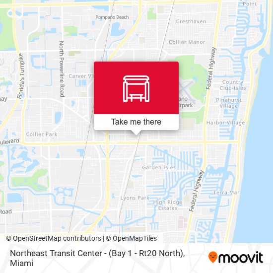 Mapa de Northeast Transit Center - (Bay 1 - Rt20 North)