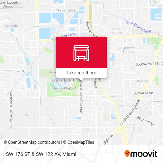 SW 176 ST & SW 122 AV map