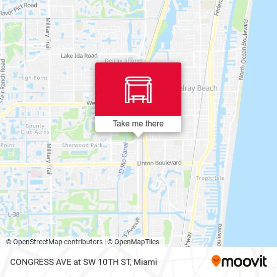 CONGRESS AVE at SW 10TH ST map