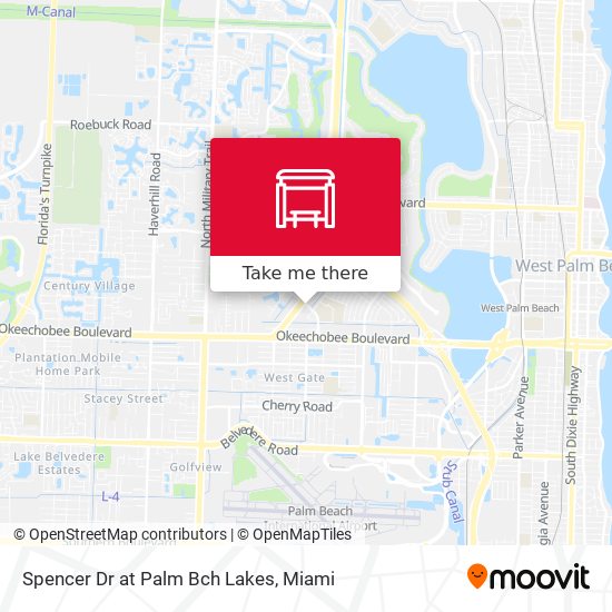 Spencer Dr at Palm Bch Lakes map