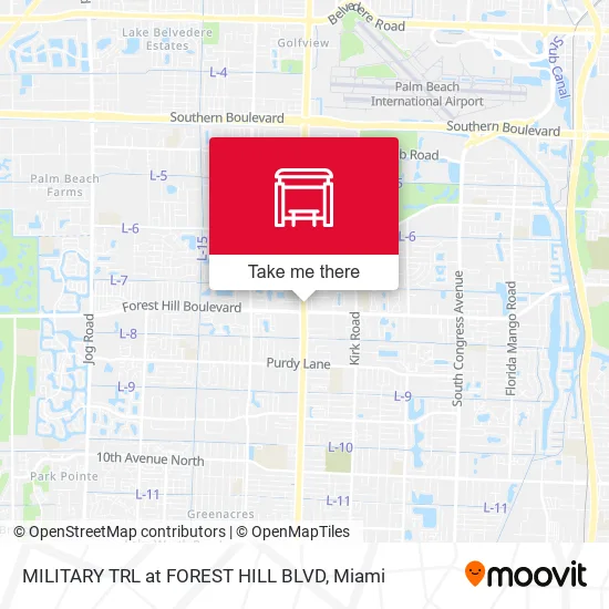 MILITARY TRL at FOREST HILL BLVD map