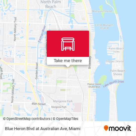 Mapa de Blue Heron  Blvd at Australian Ave