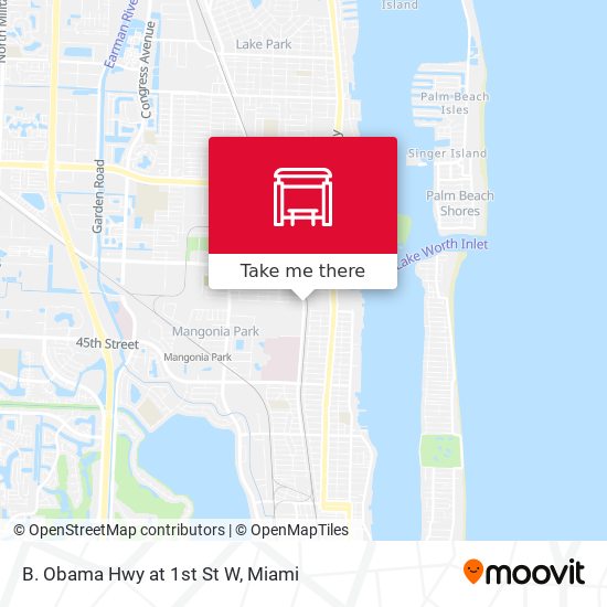 Mapa de B. Obama Hwy at 1st St W