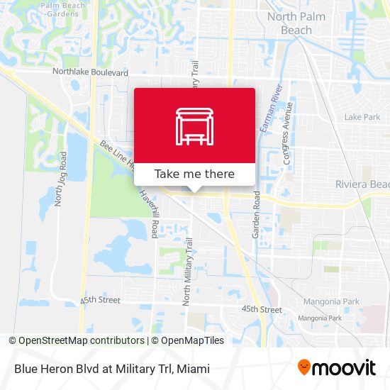 Blue Heron  Blvd at Military Trl map