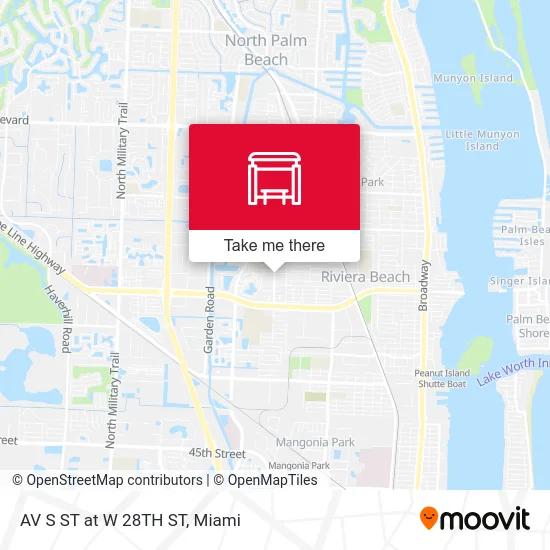 AV S ST at W 28TH ST map