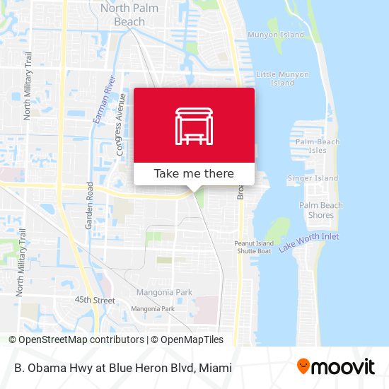 Mapa de B. Obama Hwy at  Blue Heron  Blvd