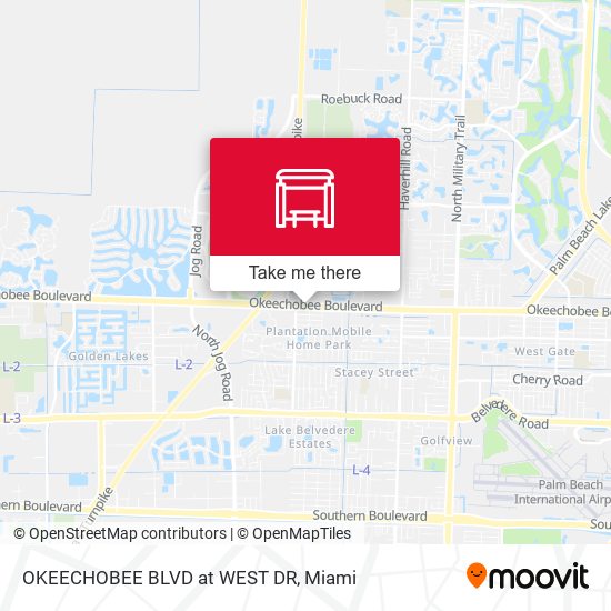 OKEECHOBEE BLVD at WEST DR map