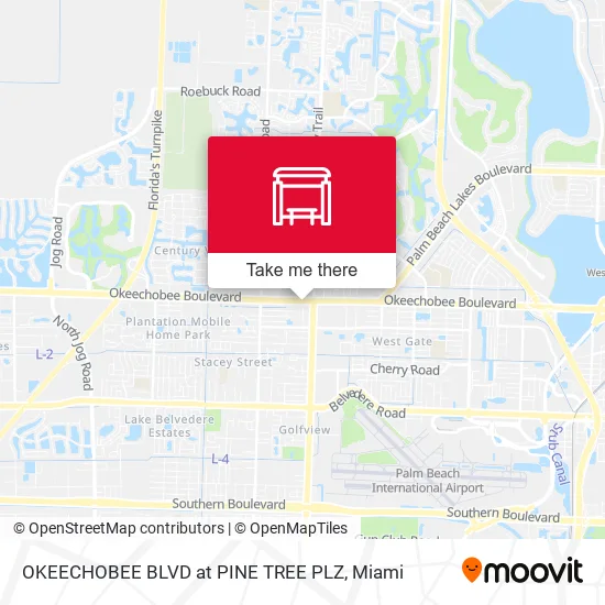 Mapa de OKEECHOBEE BLVD at PINE TREE PLZ