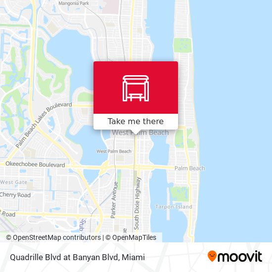 Quadrille Blvd at Banyan Blvd map