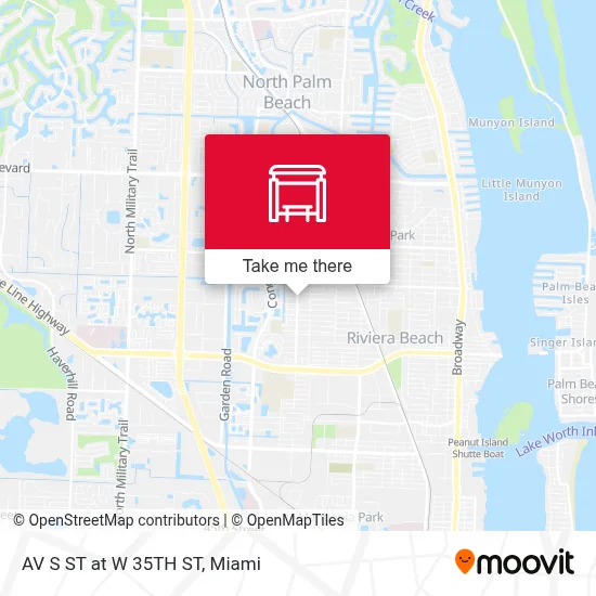 AV S ST at W 35TH ST map