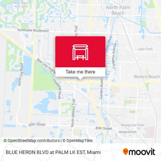 BLUE HERON  BLVD at PALM LK EST map