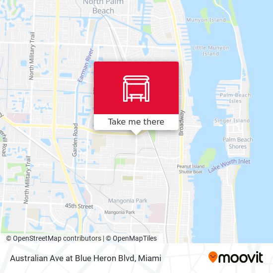 Mapa de Australian  Ave at Blue Heron  Blvd