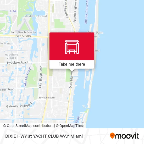 DIXIE HWY at YACHT CLUB WAY map