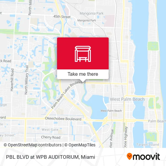Mapa de PBL BLVD at WPB AUDITORIUM
