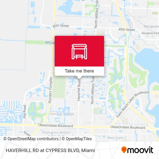 HAVERHILL RD at CYPRESS BLVD map