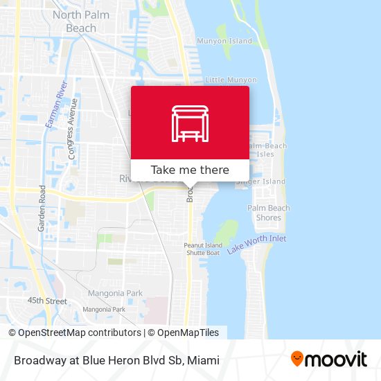 Mapa de Broadway at Blue Heron Blvd Sb