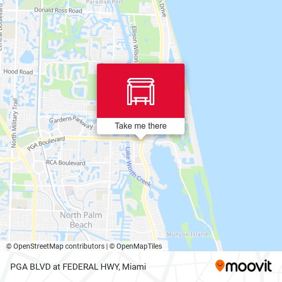 Pga Blvd at Federal Hwy map