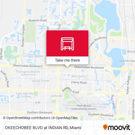 Mapa de OKEECHOBEE BLVD at INDIAN RD