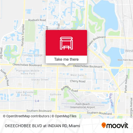 Mapa de OKEECHOBEE BLVD at INDIAN RD