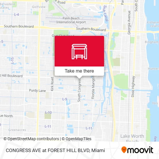 Mapa de CONGRESS AVE at FOREST HILL BLVD