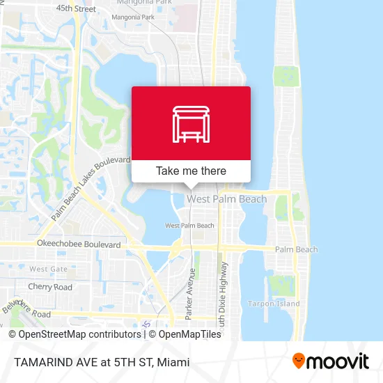 TAMARIND AVE at 5TH ST map