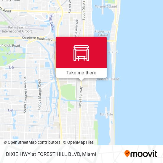 DIXIE HWY at FOREST HILL BLVD map