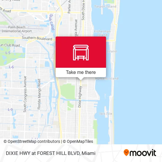 DIXIE HWY at FOREST HILL BLVD map