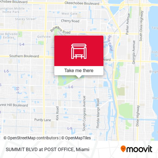 Summit Blvd at Post Office map