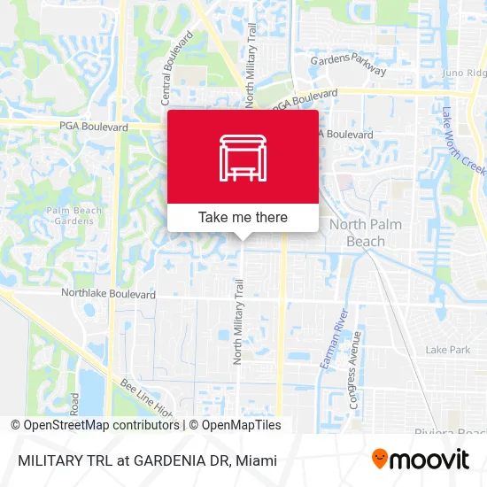 MILITARY TRL at GARDENIA DR map