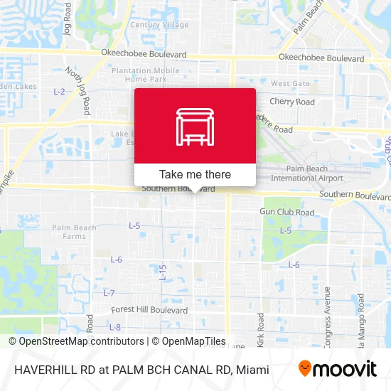 HAVERHILL RD at PALM BCH CANAL RD map