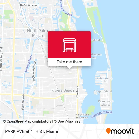 PARK AVE at 4TH ST map