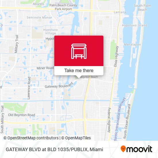 Mapa de GATEWAY BLVD at BLD 1035 / PUBLIX