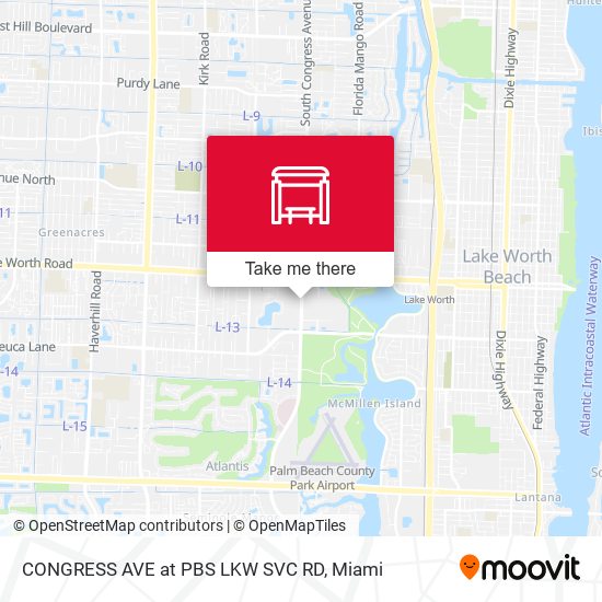 CONGRESS AVE at PBS LKW SVC RD map
