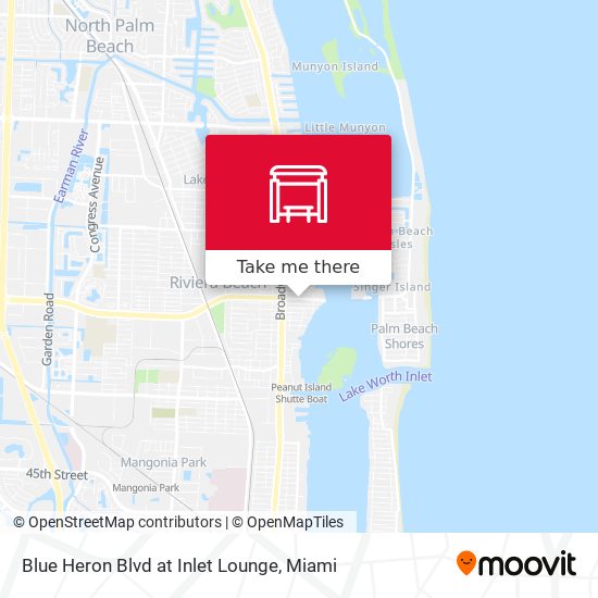 Blue Heron  Blvd at Inlet Lounge map