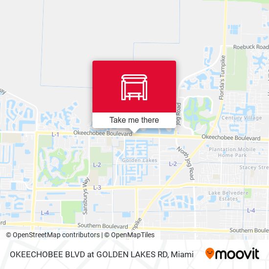 Mapa de OKEECHOBEE BLVD at GOLDEN LAKES RD