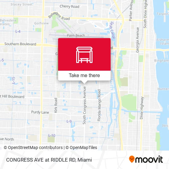 CONGRESS AVE at RIDDLE RD map