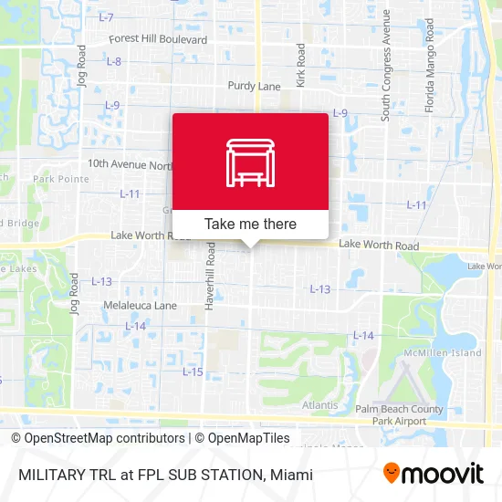 MILITARY TRL at FPL SUB STATION map