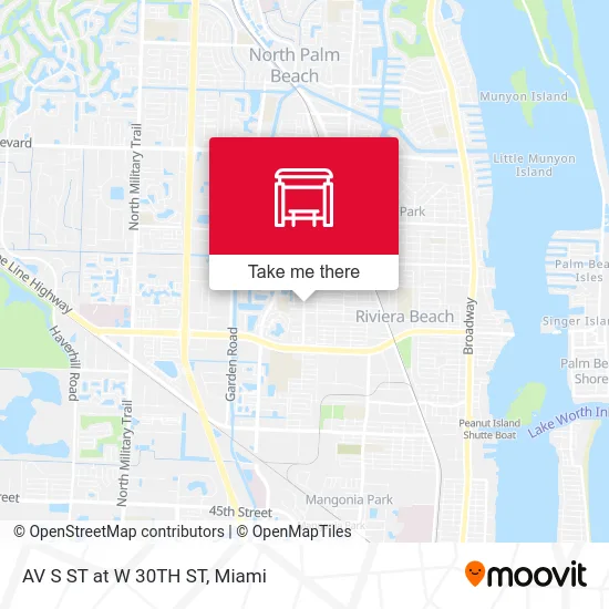 AV S ST at W 30TH ST map