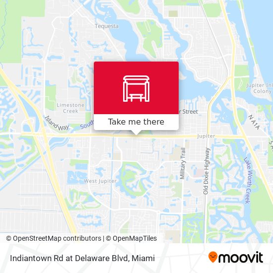 Indiantown Rd at Delaware Blvd map