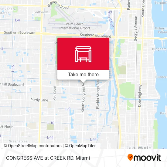 CONGRESS AVE at CREEK RD map