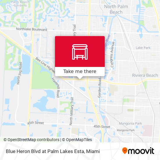 Blue Heron Blvd at Palm Lakes Esta map