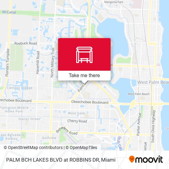 PALM BCH LAKES BLVD at  ROBBINS DR map